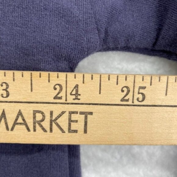 New Pure Jill Womens Duster Jacket Sz Large Prima Cotton Button Front Navy Blue - Picture 9 of 10